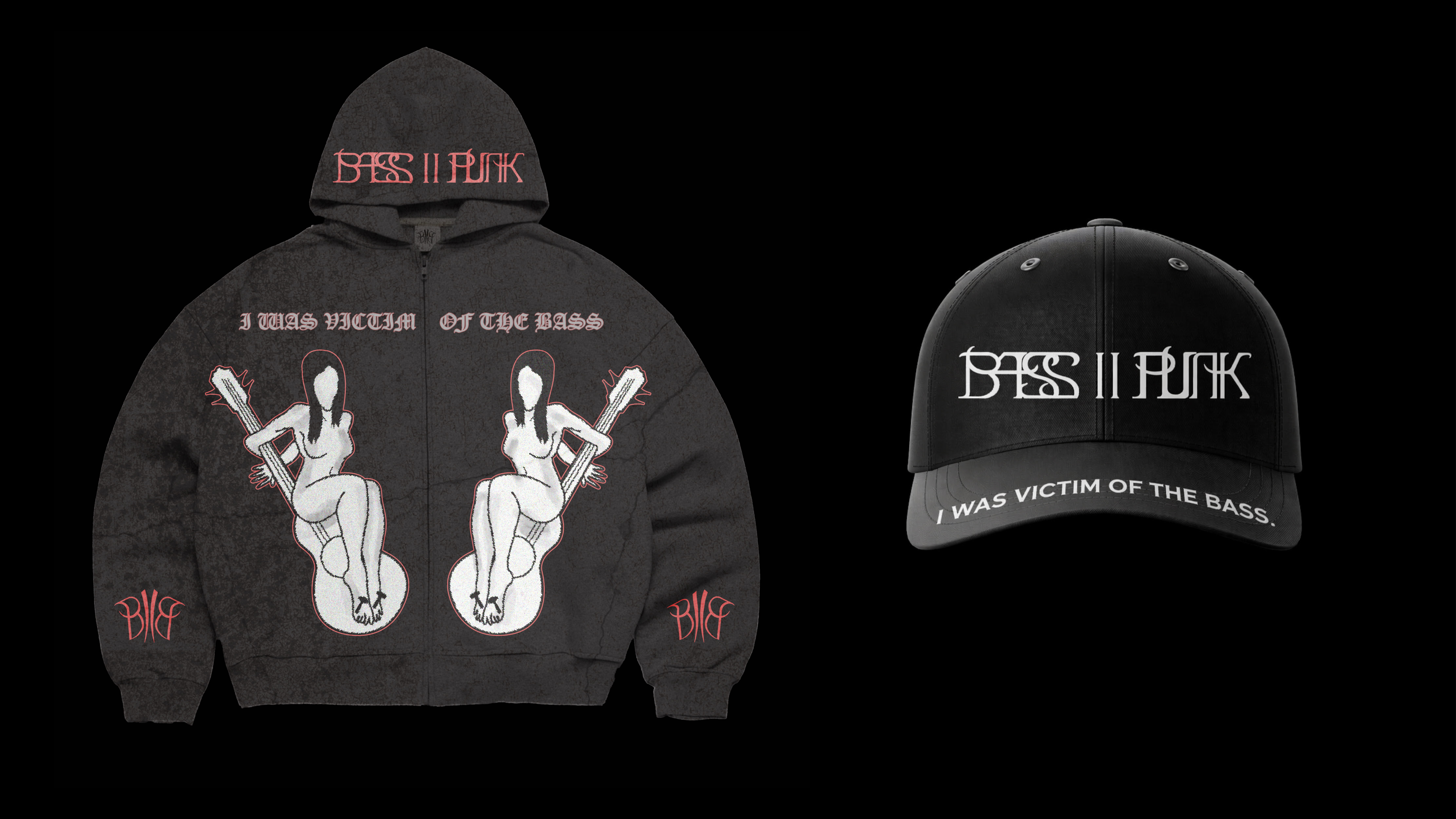Bass Punk hoodie and cap design